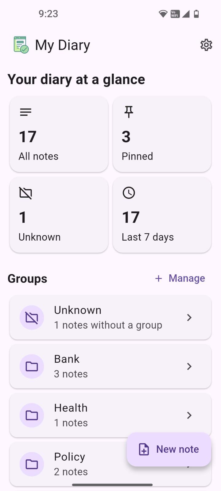 MyDiary Dashboard