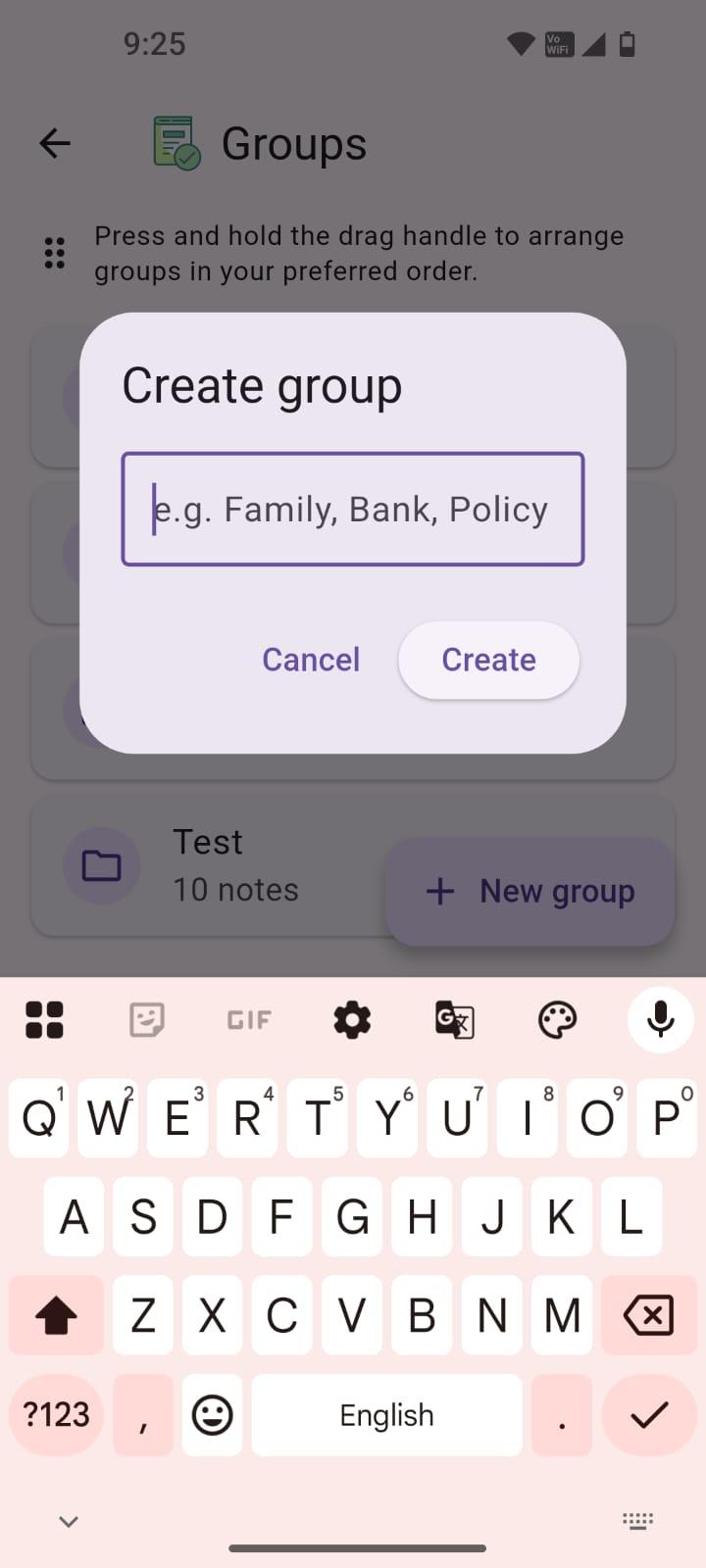 Create MyDiary Group
